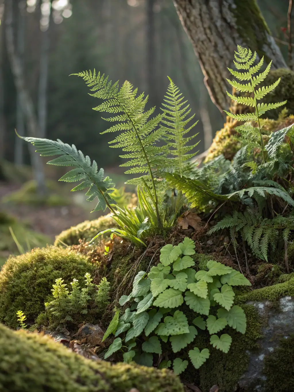 A close-up shot of a rare plant species in a protected forest area, highlighting RREFR's dedication to preserving natural heritage.